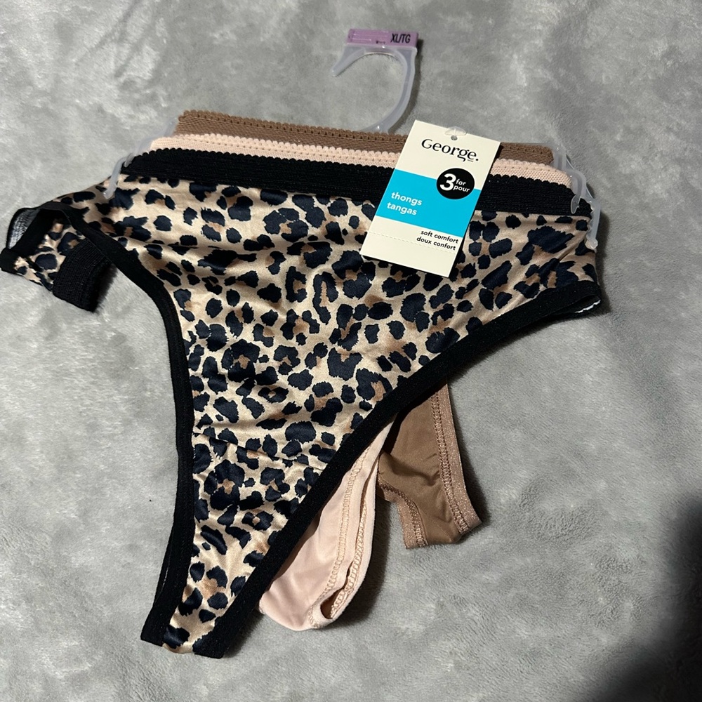 George Leopard Print Thong Set